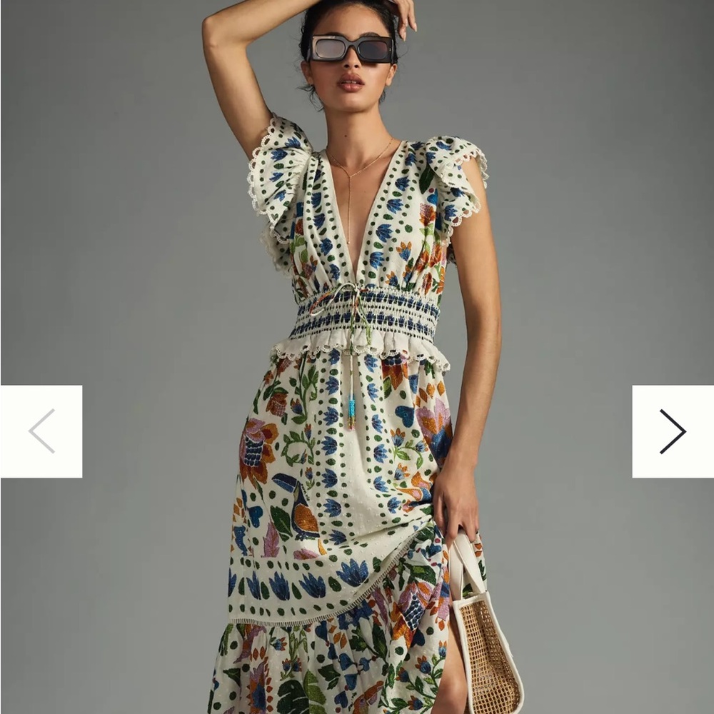 Farm Rio Summer Garden Cotton Maxi Dress